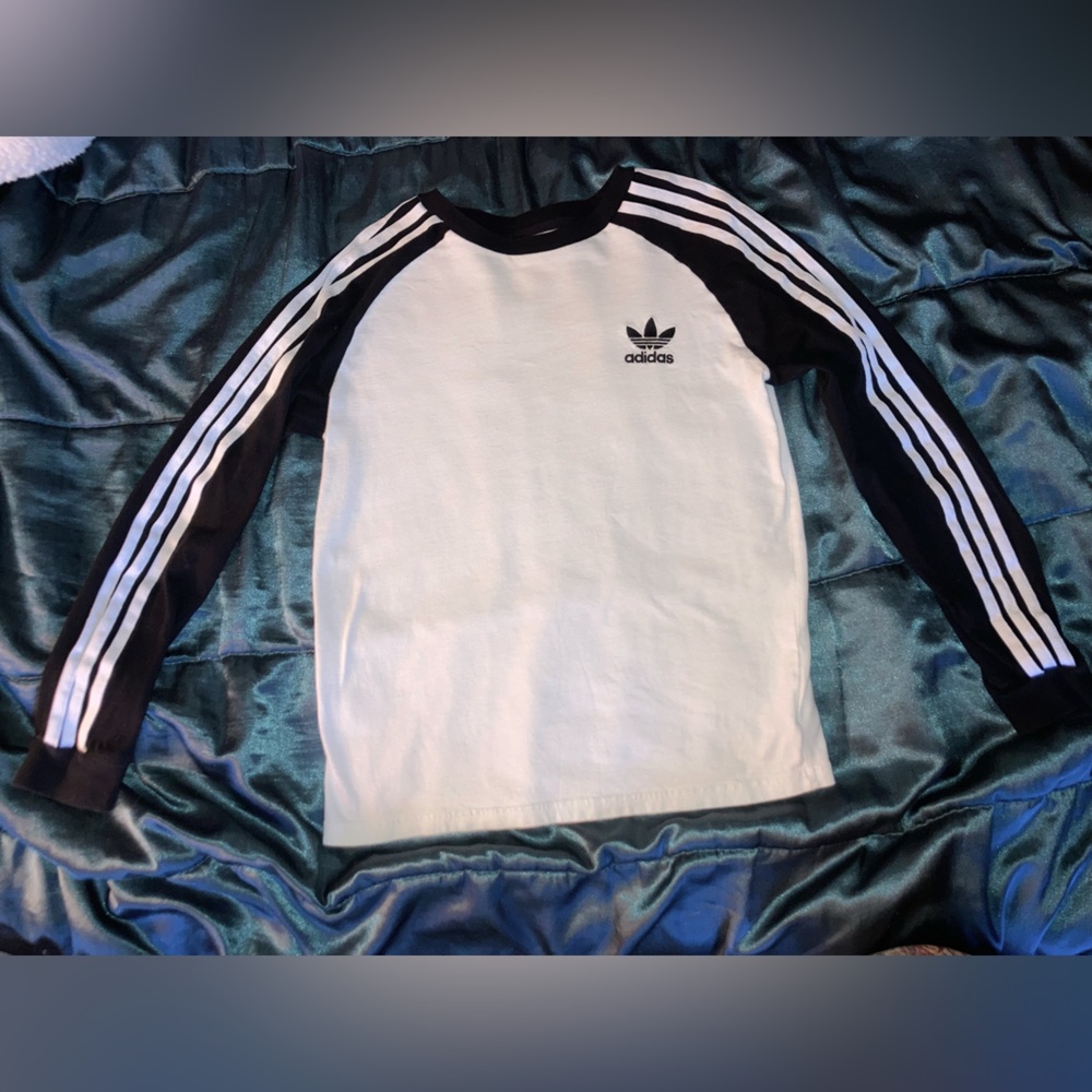 ADIDAS OG 3 STRIPE RETRO LONG SLEEVE TEE WOMENS SMALL